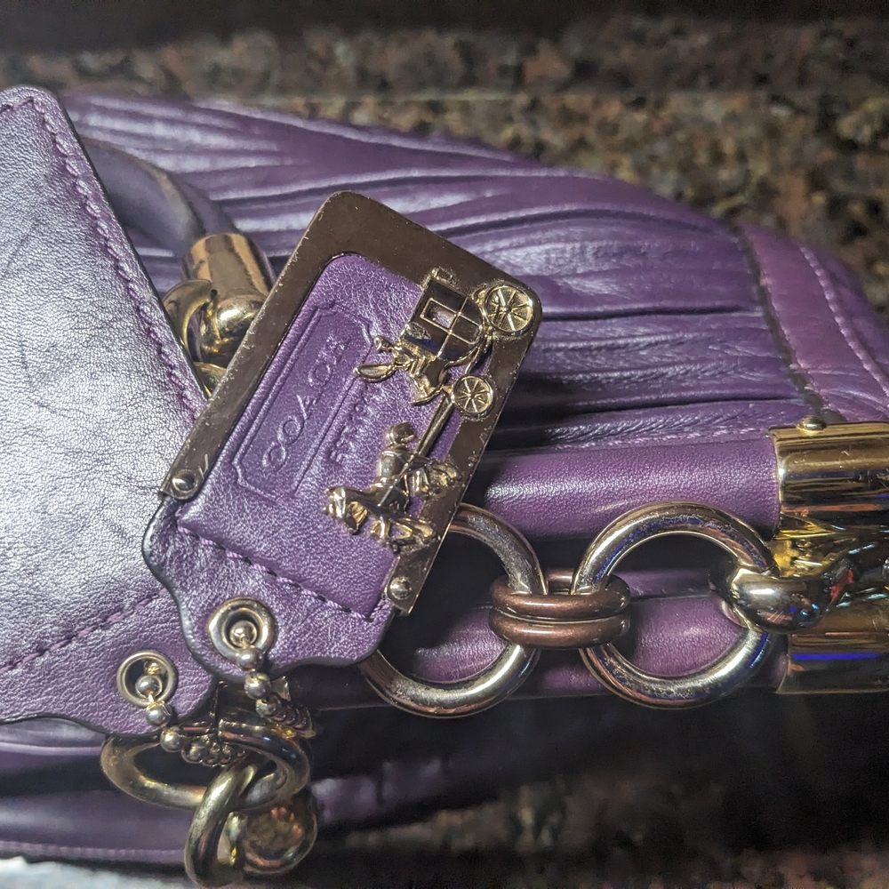 🍇 Coach Madison Pleated Gathered Leather Caroline Satchel 19848 Style.